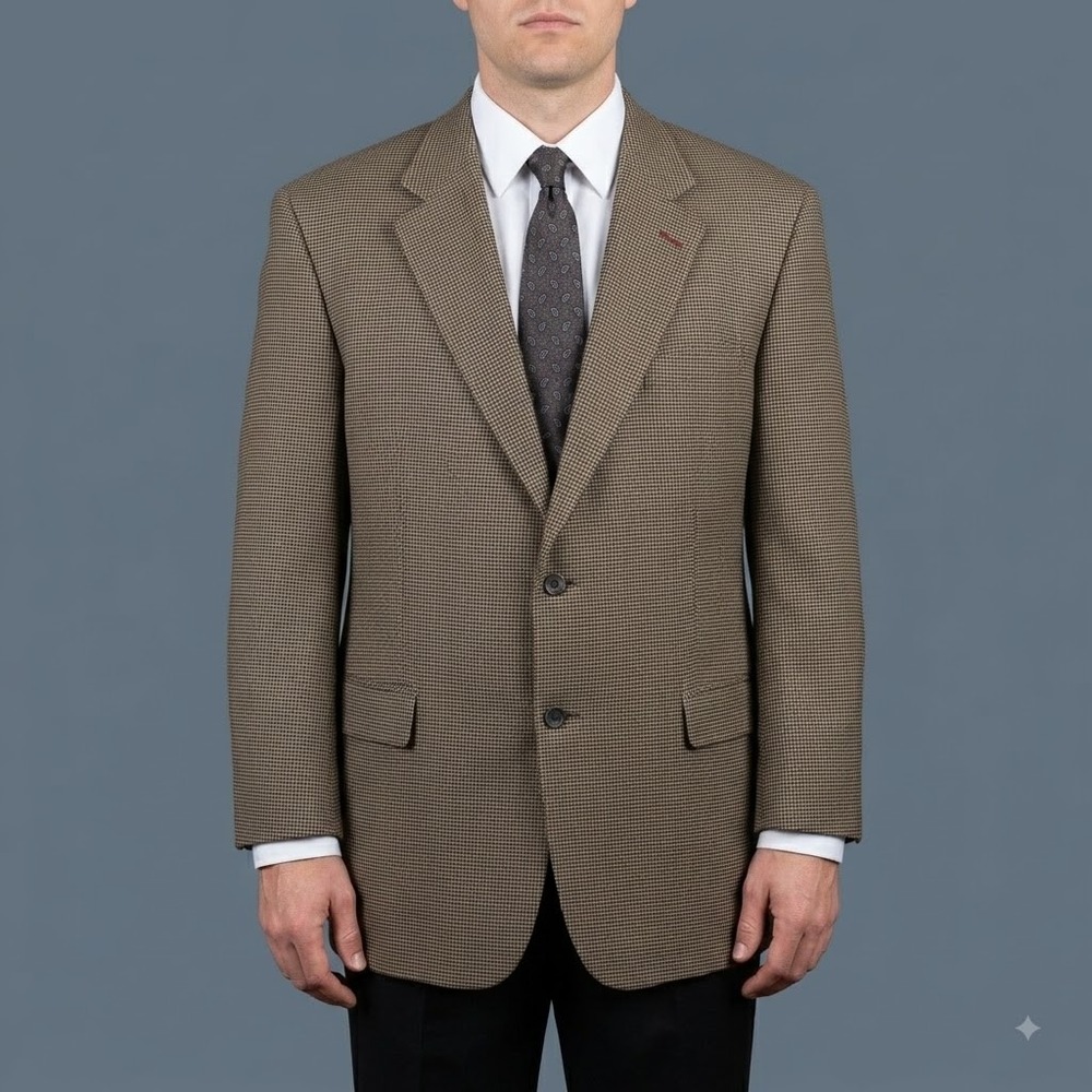 Oscar de la Renta Sport Coat Men's 46R Brown Wool Blazer Jacket